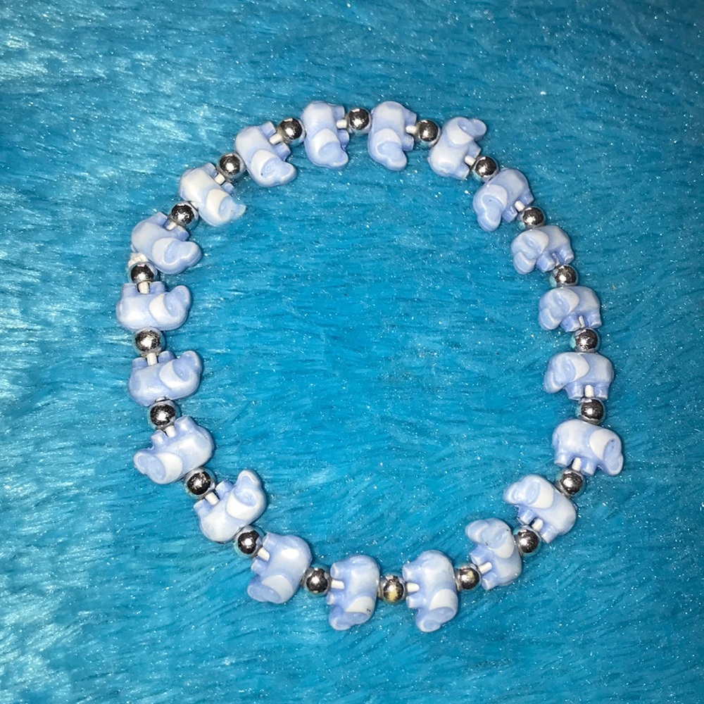 beaded elephant bracelet